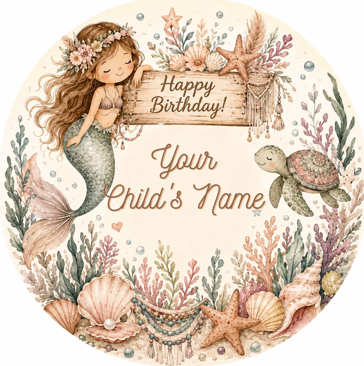 Mermaid Personalised Birthday Table Decoration Kit