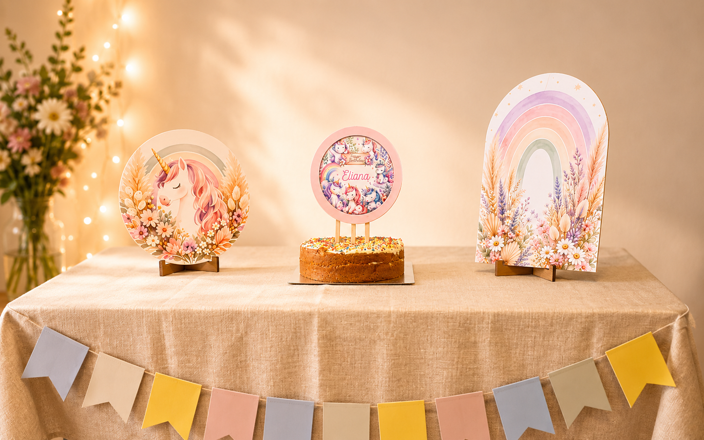 Unicorn Personalised Birthday Table Decoration Kit