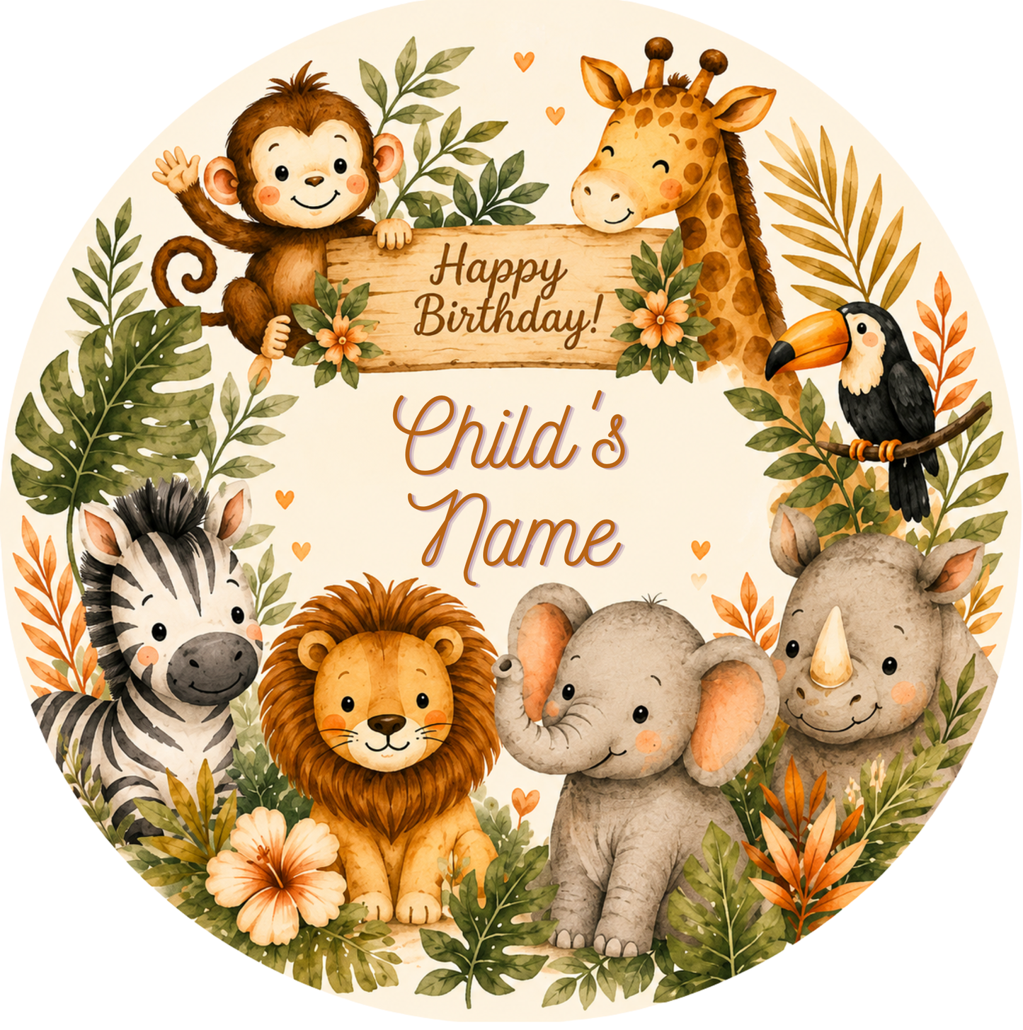 Safari/Jungle Personalised Birthday Table Decoration Kit