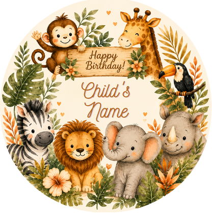 Safari/Jungle Personalised Birthday Table Decoration Kit
