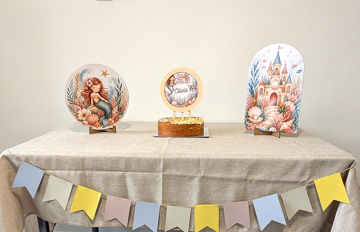 Mermaid Personalised Birthday Table Decoration Kit