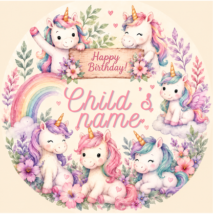 Unicorn Personalised Birthday Table Decoration Kit